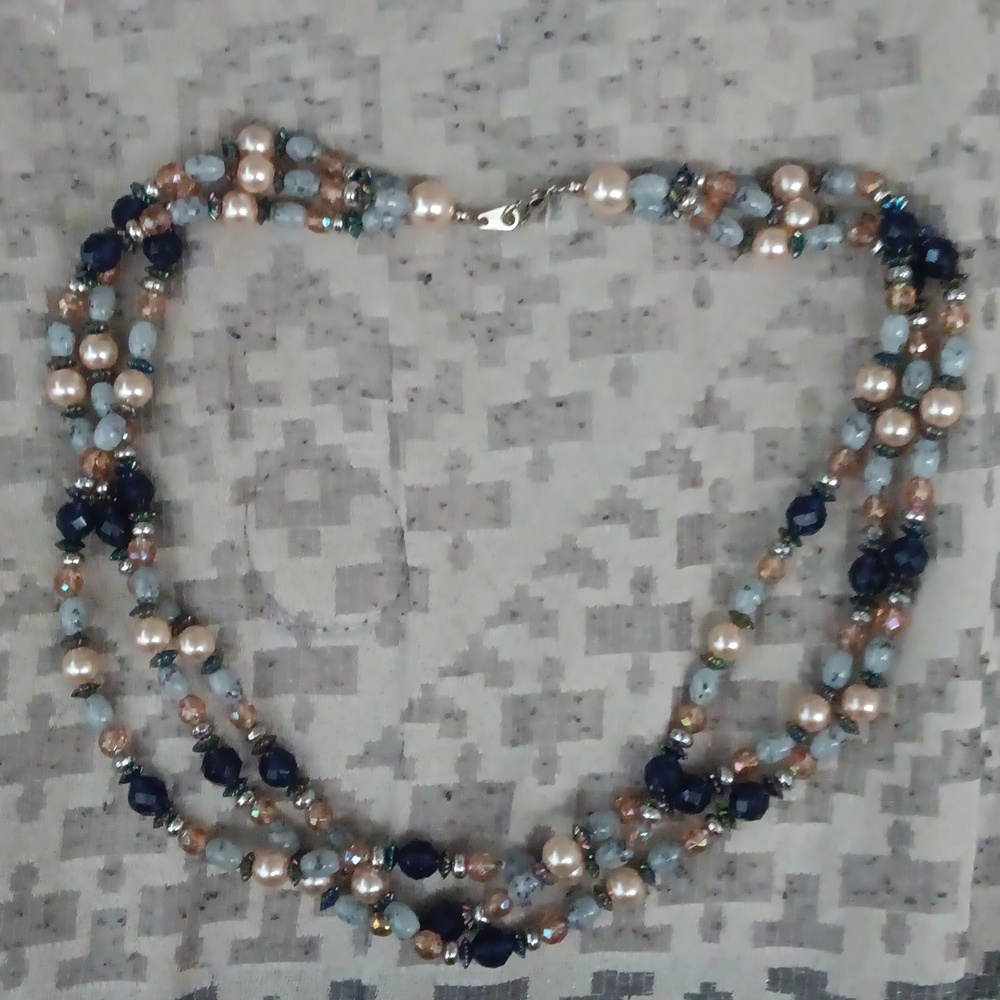 Necklace with 3 beaded strands